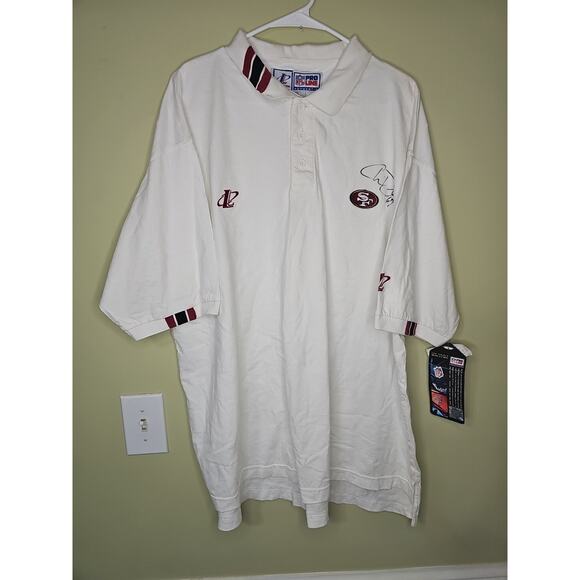 NWT VTG Logo Athletic Pro Line Polo Shirt Sz XXL SF 49ers NFL Chris Dalman Auto - Picture 1 of 13